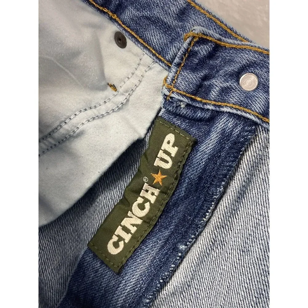 Cinch Jeans Raw Hem Short Medium Wash‎ Mens Size 34x26 (33x26 Measured)
